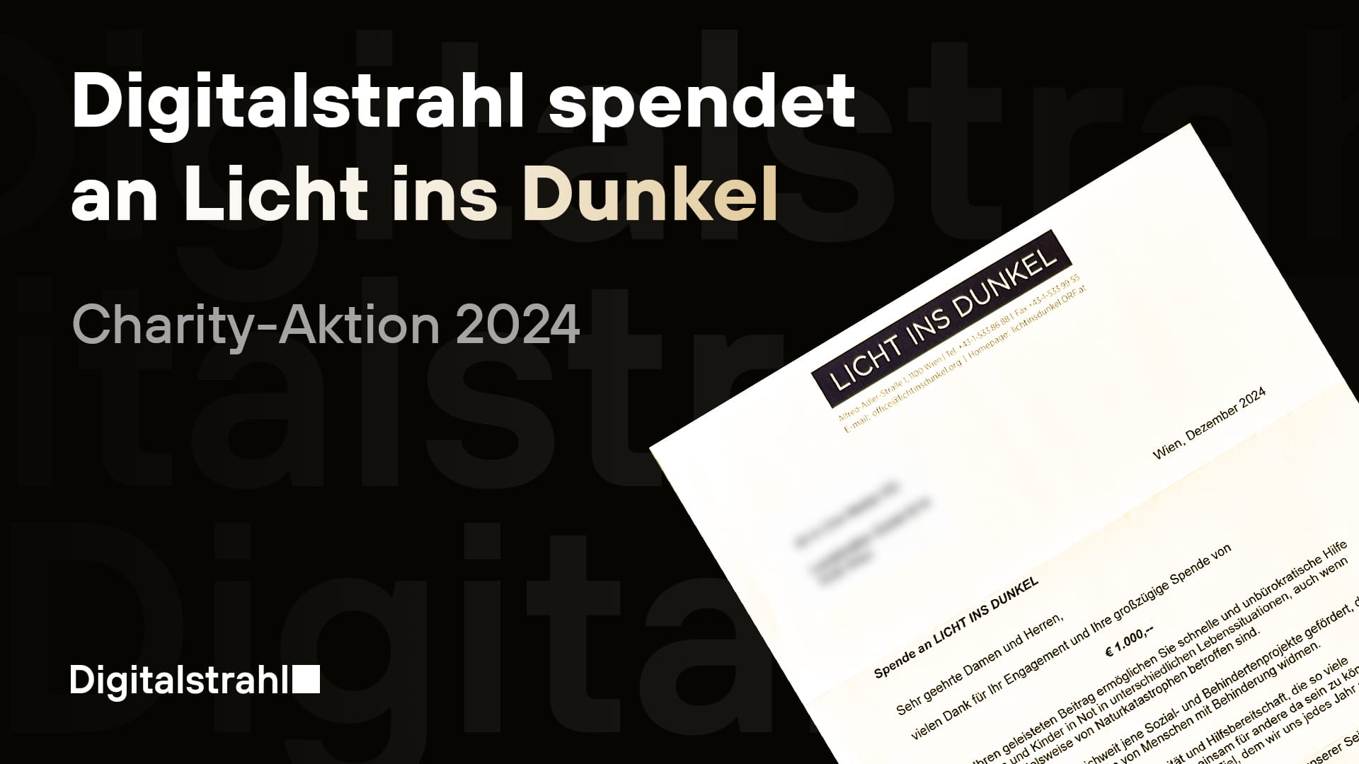 Digitalstrahl unterstützt „Licht ins Dunkel“