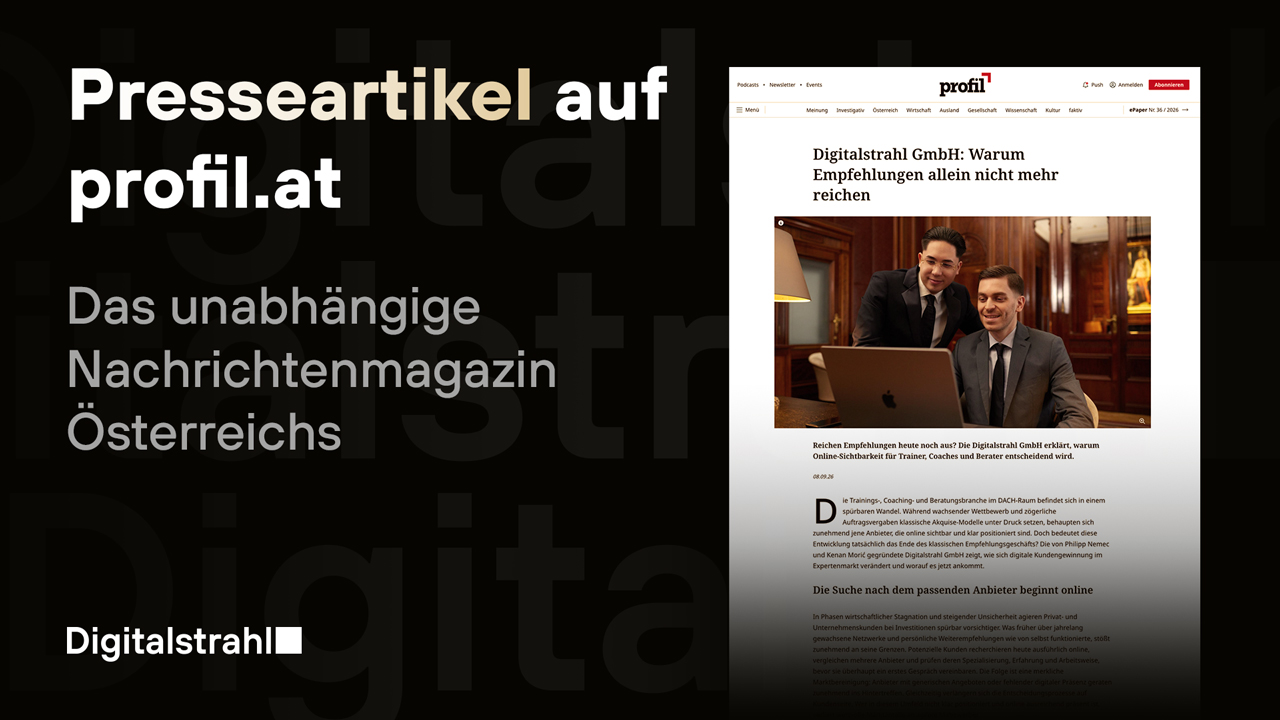 Presseartikel auf profil.at: Warum Empfehlungen für Trainer, Coaches & Berater nicht mehr reichen