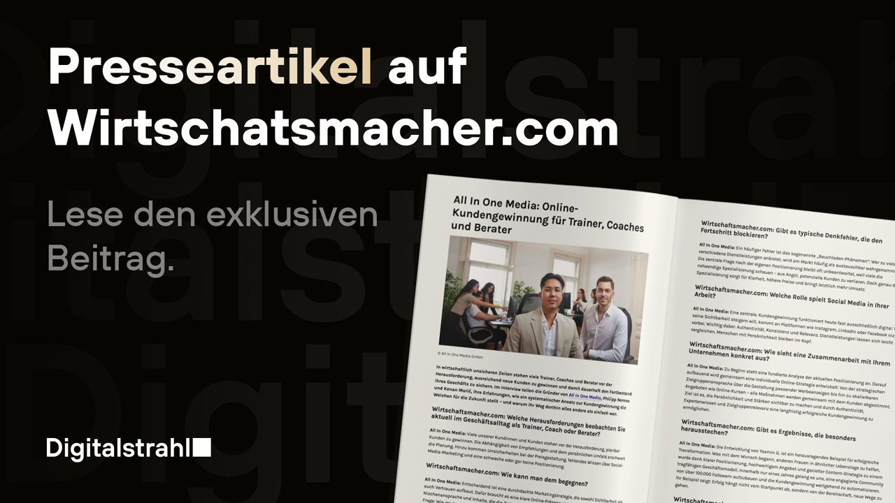 Presseartikel auf wirtschaftsmacher.com: Kundengewinnung neu gedacht
