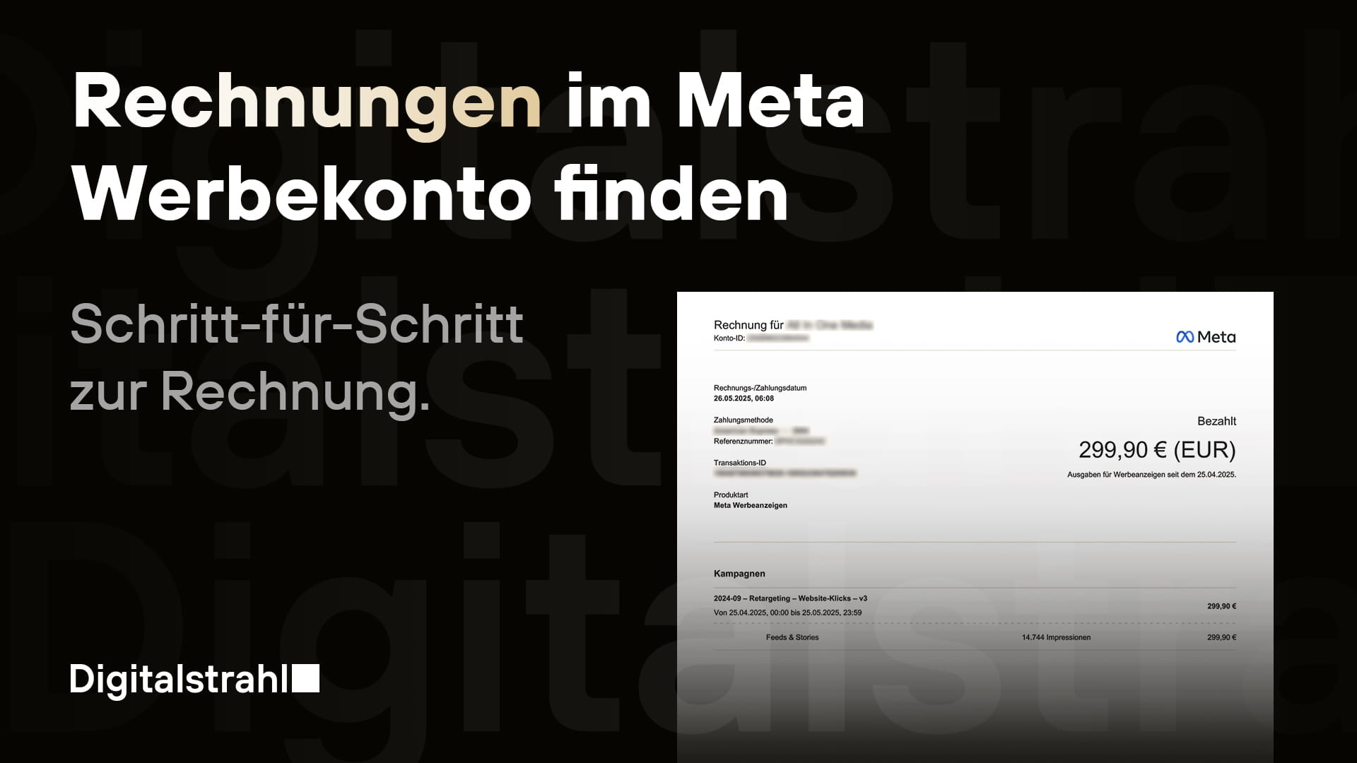 Wie finde ich die Rechnungen im Meta (Facebook/Instagram) Werbekonto?